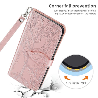 For Xiaomi Redmi 9A Life of Tree Embossing Pattern Horizontal Flip Leather Case with Holder & Card Slot & Wallet & Photo Frame & Lanyard(Rose Gold) - Xiaomi Cases by buy2fix | Online Shopping UK | buy2fix