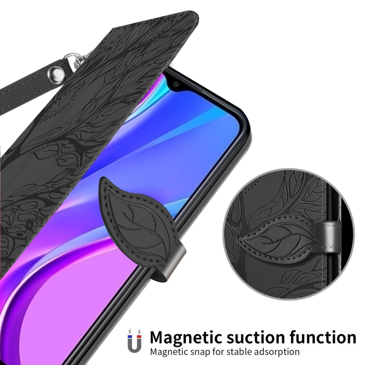 For Xiaomi Redmi 9A Life of Tree Embossing Pattern Horizontal Flip Leather Case with Holder & Card Slot & Wallet & Photo Frame & Lanyard(Black) - Xiaomi Cases by buy2fix | Online Shopping UK | buy2fix