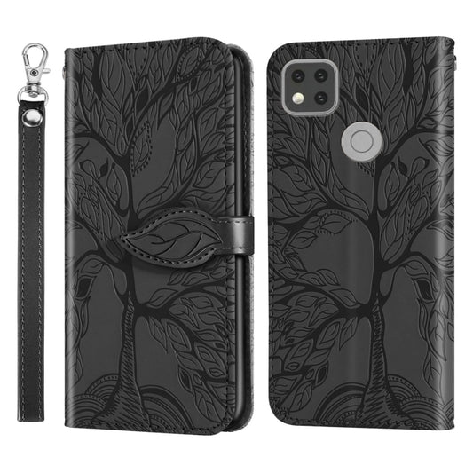 For Xiaomi Redmi 9C Life of Tree Embossing Pattern Horizontal Flip Leather Case with Holder & Card Slot & Wallet & Photo Frame & Lanyard(Black) - Xiaomi Cases by buy2fix | Online Shopping UK | buy2fix