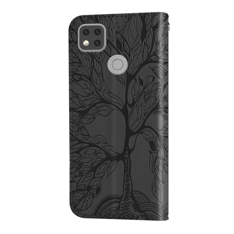 For Xiaomi Redmi 9C Life of Tree Embossing Pattern Horizontal Flip Leather Case with Holder & Card Slot & Wallet & Photo Frame & Lanyard(Black) - Xiaomi Cases by buy2fix | Online Shopping UK | buy2fix