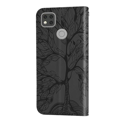 For Xiaomi Redmi 9C Life of Tree Embossing Pattern Horizontal Flip Leather Case with Holder & Card Slot & Wallet & Photo Frame & Lanyard(Black) - Xiaomi Cases by buy2fix | Online Shopping UK | buy2fix