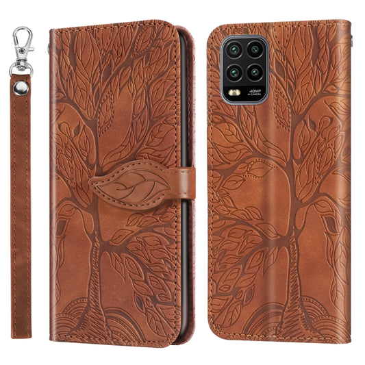 For Xiaomi Mi 10 Lite 5G Life of Tree Embossing Pattern Horizontal Flip Leather Case with Holder & Card Slot & Wallet & Photo Frame & Lanyard(Brown) - Xiaomi Cases by buy2fix | Online Shopping UK | buy2fix