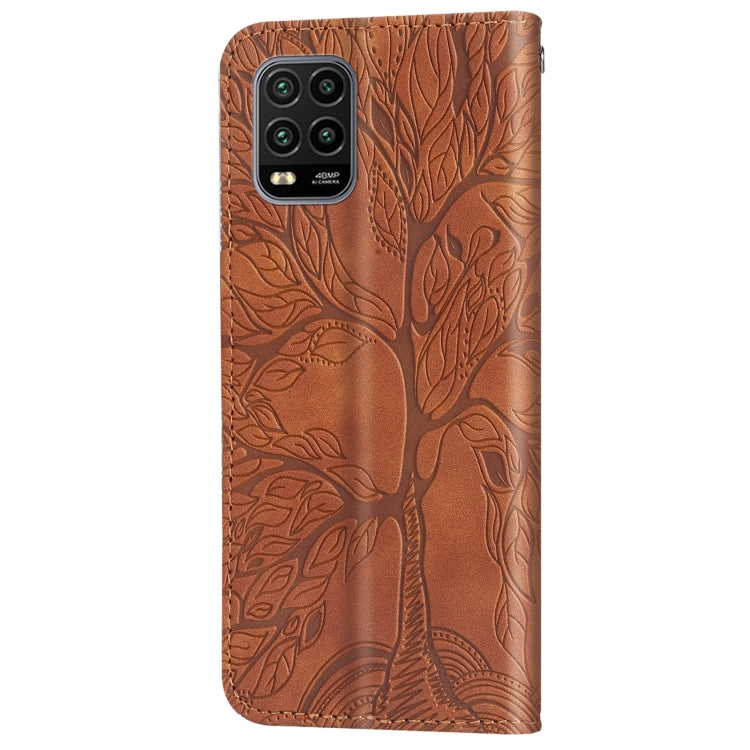 For Xiaomi Mi 10 Lite 5G Life of Tree Embossing Pattern Horizontal Flip Leather Case with Holder & Card Slot & Wallet & Photo Frame & Lanyard(Brown) - Xiaomi Cases by buy2fix | Online Shopping UK | buy2fix