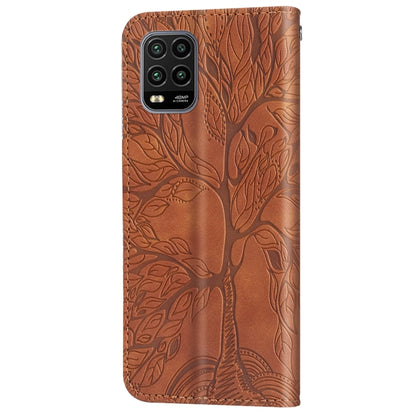 For Xiaomi Mi 10 Lite 5G Life of Tree Embossing Pattern Horizontal Flip Leather Case with Holder & Card Slot & Wallet & Photo Frame & Lanyard(Brown) - Xiaomi Cases by buy2fix | Online Shopping UK | buy2fix