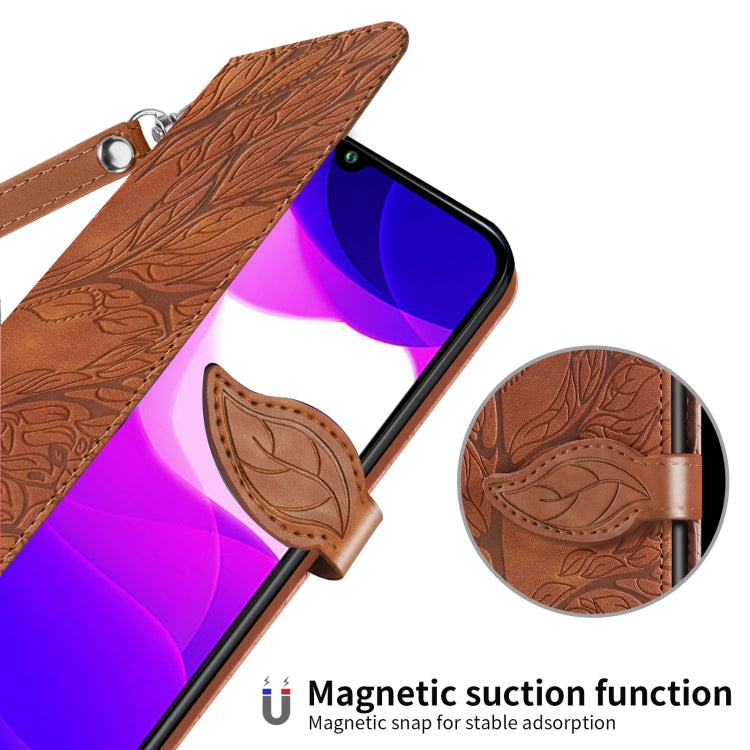 For Xiaomi Mi 10 Lite 5G Life of Tree Embossing Pattern Horizontal Flip Leather Case with Holder & Card Slot & Wallet & Photo Frame & Lanyard(Brown) - Xiaomi Cases by buy2fix | Online Shopping UK | buy2fix