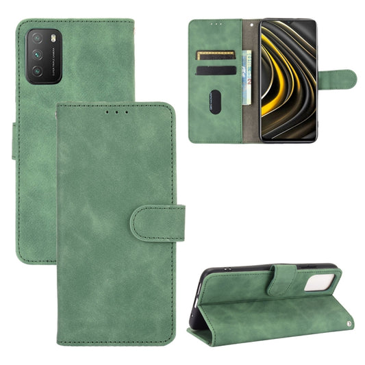 For Xiaomi Poco M3 Solid Color Skin Feel Magnetic Buckle Horizontal Flip Calf Texture PU Leather Case with Holder & Card Slots & Wallet(Green) - Xiaomi Cases by buy2fix | Online Shopping UK | buy2fix