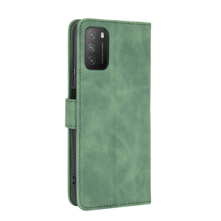 For Xiaomi Poco M3 Solid Color Skin Feel Magnetic Buckle Horizontal Flip Calf Texture PU Leather Case with Holder & Card Slots & Wallet(Green) - Xiaomi Cases by buy2fix | Online Shopping UK | buy2fix