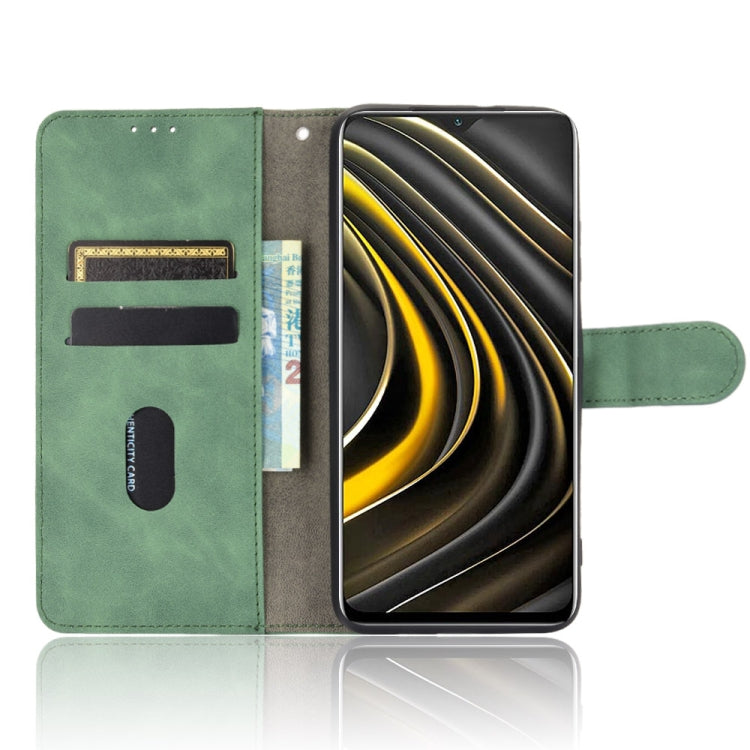 For Xiaomi Poco M3 Solid Color Skin Feel Magnetic Buckle Horizontal Flip Calf Texture PU Leather Case with Holder & Card Slots & Wallet(Green) - Xiaomi Cases by buy2fix | Online Shopping UK | buy2fix