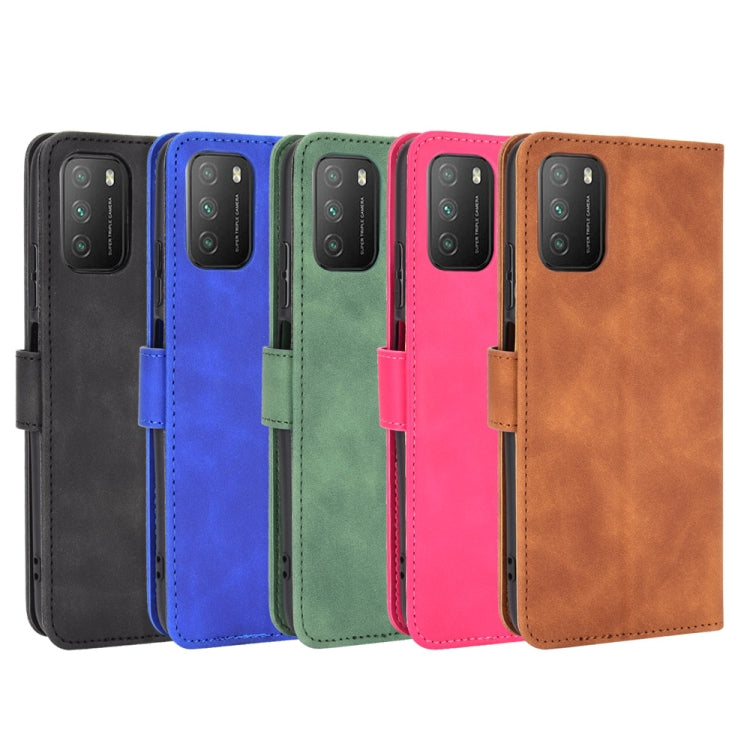 For Xiaomi Poco M3 Solid Color Skin Feel Magnetic Buckle Horizontal Flip Calf Texture PU Leather Case with Holder & Card Slots & Wallet(Green) - Xiaomi Cases by buy2fix | Online Shopping UK | buy2fix