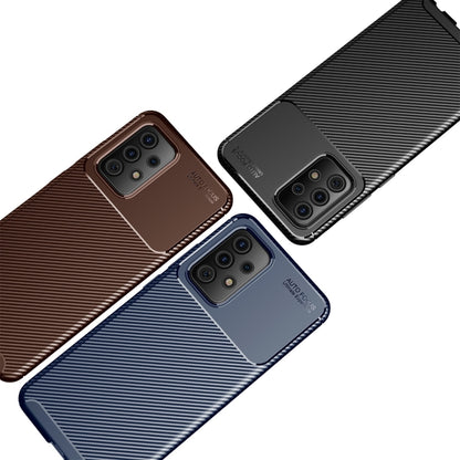 For Samsung Galaxy A72 5G / 4G Carbon Fiber Texture Shockproof TPU Case(Brown) by buy2fix