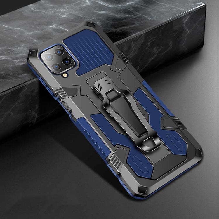 For Samsung Galaxy A12 Armor Warrior Shockproof PC + TPU Protective Case(Royal Blue) by buy2fix