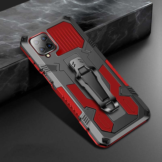 For Samsung Galaxy A12 Armor Warrior Shockproof PC + TPU Protective Case(Red) - Galaxy Phone Cases by buy2fix | Online Shopping UK | buy2fix