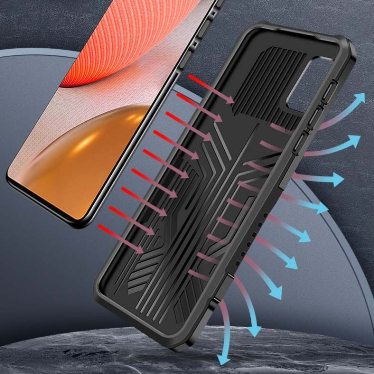 For Samsung Galaxy A72 5G Armor Warrior Shockproof PC + TPU Protective Case(Black) by buy2fix