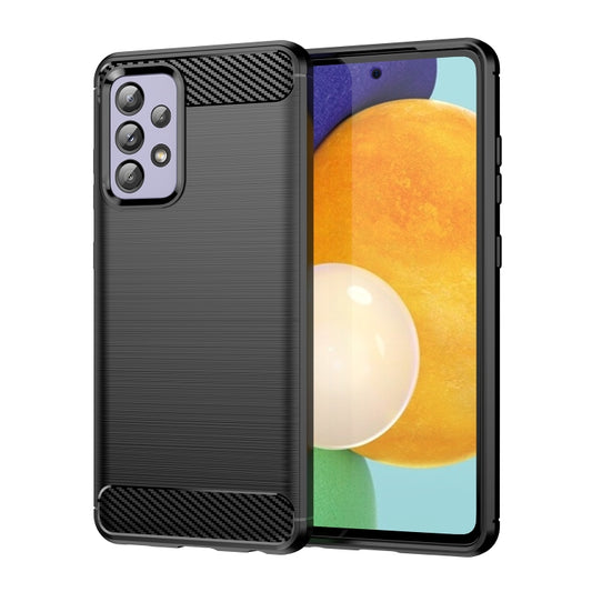 For Samsung Galaxy A52 5G / 4G Brushed Texture Carbon Fiber TPU Case(Black) - Galaxy Phone Cases by buy2fix | Online Shopping UK | buy2fix