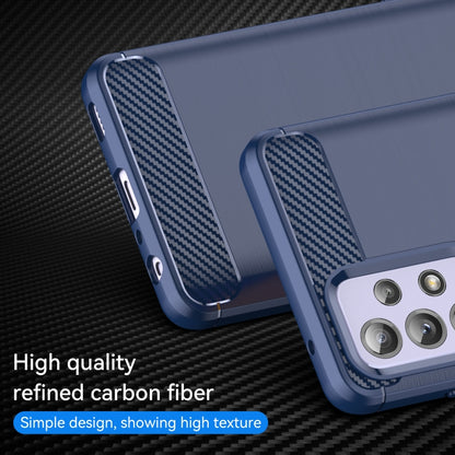 For Samsung Galaxy A52 5G / 4G Brushed Texture Carbon Fiber TPU Case(Blue) by buy2fix