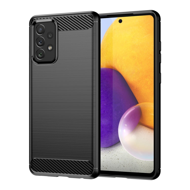 For Samsung Galaxy A72 5G / 4G Brushed Texture Carbon Fiber TPU Case(Black) by buy2fix