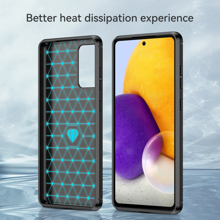 For Samsung Galaxy A72 5G / 4G Brushed Texture Carbon Fiber TPU Case(Black) by buy2fix