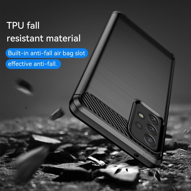 For Samsung Galaxy A72 5G / 4G Brushed Texture Carbon Fiber TPU Case(Black) by buy2fix