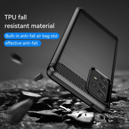 For Samsung Galaxy A72 5G / 4G Brushed Texture Carbon Fiber TPU Case(Black) by buy2fix