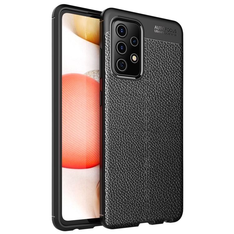 For Samsung Galaxy A52 5G / 4G Litchi Texture TPU Shockproof Case(Black) by buy2fix