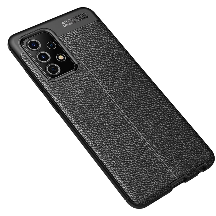 For Samsung Galaxy A52 5G / 4G Litchi Texture TPU Shockproof Case(Black) by buy2fix