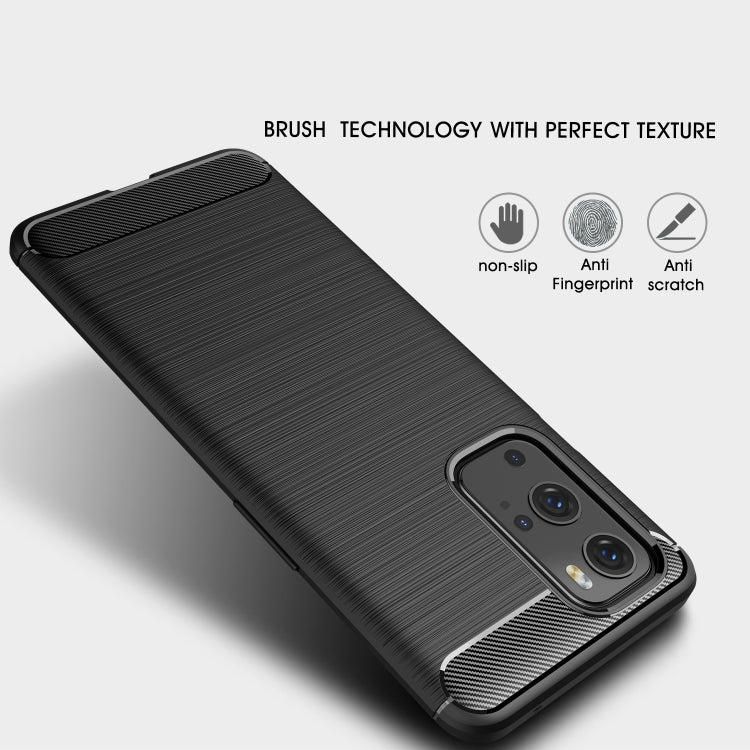 For OnePlus 9 Pro Brushed Texture Carbon Fiber TPU Case(Black) - OnePlus Cases by buy2fix | Online Shopping UK | buy2fix
