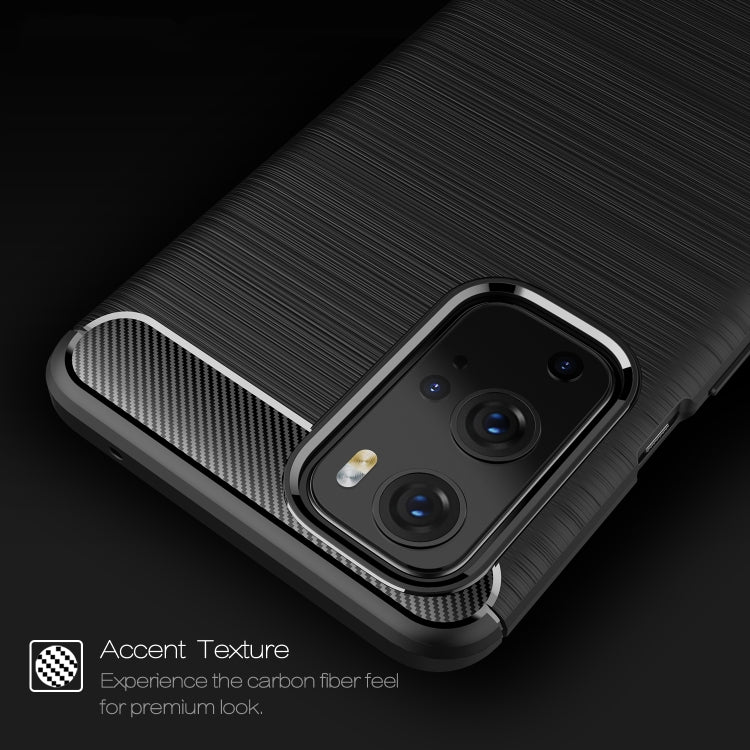 For OnePlus 9 Pro Brushed Texture Carbon Fiber TPU Case(Black) - OnePlus Cases by buy2fix | Online Shopping UK | buy2fix