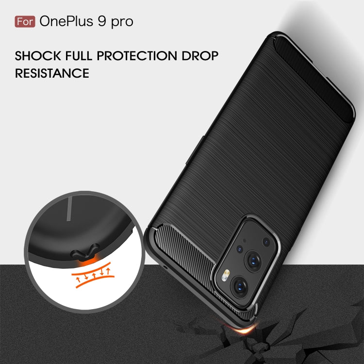 For OnePlus 9 Pro Brushed Texture Carbon Fiber TPU Case(Black) - OnePlus Cases by buy2fix | Online Shopping UK | buy2fix