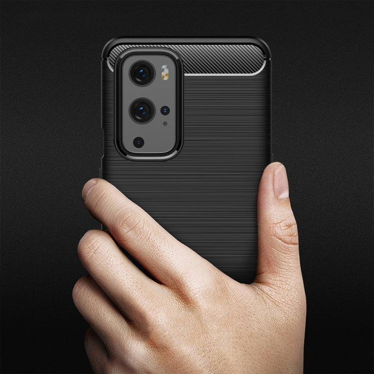 For OnePlus 9 Pro Brushed Texture Carbon Fiber TPU Case(Black) - OnePlus Cases by buy2fix | Online Shopping UK | buy2fix