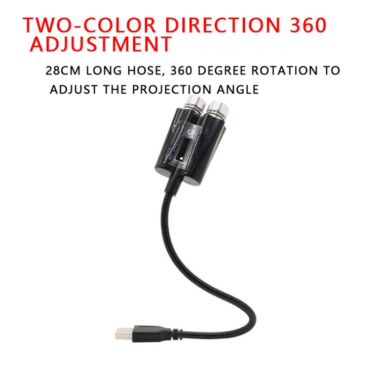 Car Two-color USB Star Dome Light Atmosphere Laser Projection Decorative Light, Constantly Bright Version(Red Blue) by buy2fix