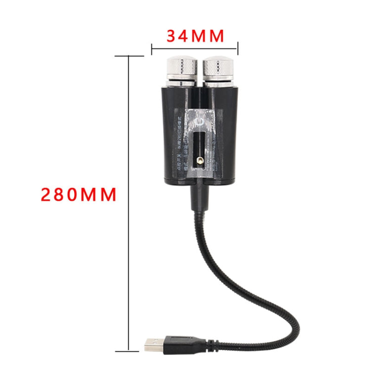 Car Two-color USB Star Dome Light Atmosphere Laser Projection Decorative Light, Constantly Bright Version(Red Green) by buy2fix