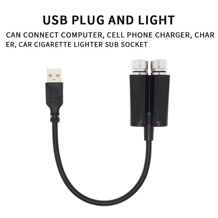 Car Two-color USB Star Dome Light Atmosphere Laser Projection Decorative Light, Constantly Bright Version(Red Green) by buy2fix