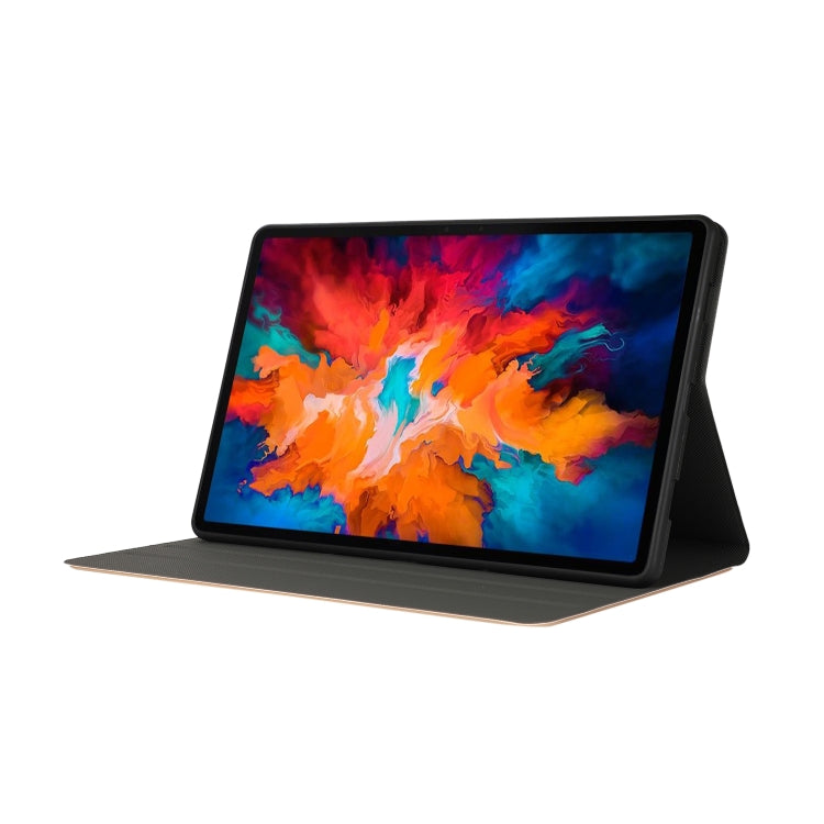 For Lenovo Tab P11 (TB-J606F) Voltage Craft Texture TPU Horizontal Flip Protective Case with Holder(Gold) - Lenovo by buy2fix | Online Shopping UK | buy2fix