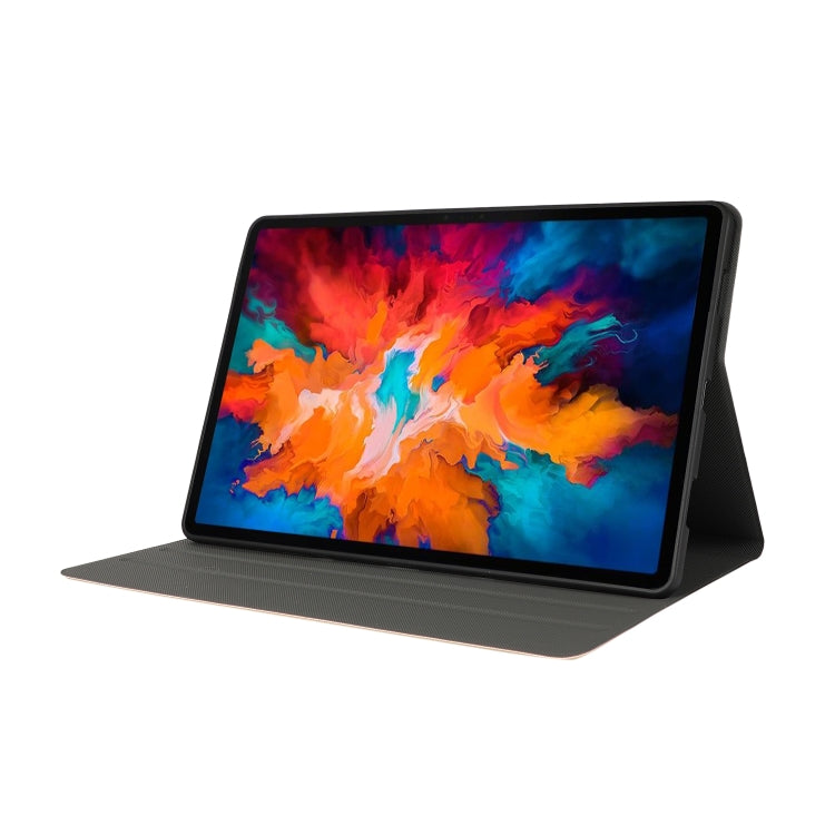 For Lenovo Tab P11 Pro (TB-XJ706F) Voltage Craft Texture TPU Horizontal Flip Protective Case with Holder(Gold) - Lenovo by buy2fix | Online Shopping UK | buy2fix