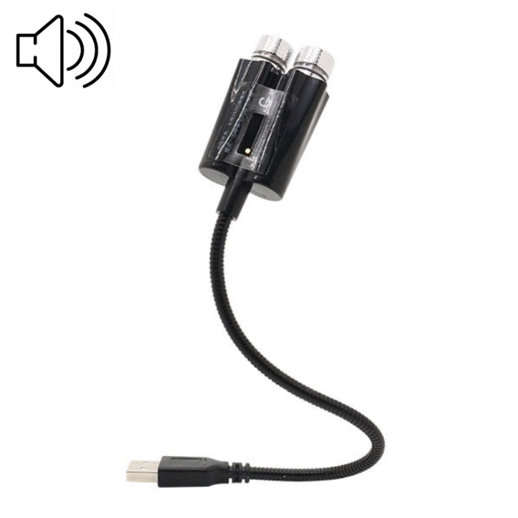 Car Two-color USB Star Dome Light Atmosphere Laser Projection Decorative Light, Voice Control Version(Red Green) by buy2fix