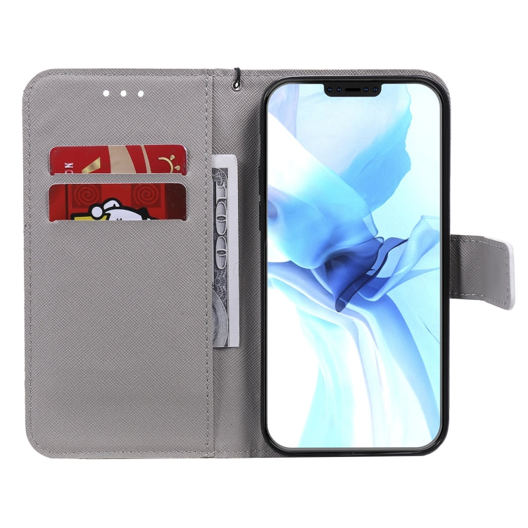 For iPhone 12 / 12 Pro 3D Painting Horizontal Flip Leather Case with Holder & Card Slot & Lanyard(Purple Butterflies) - iPhone 12 / 12 Pro Cases by buy2fix | Online Shopping UK | buy2fix
