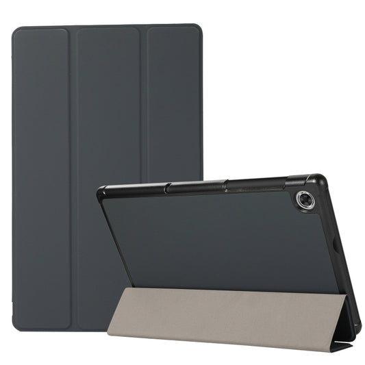 For Lenovo Tab M10 HD (X306) 3-folding Skin Texture Horizontal Flip TPU + PU Leather Case with Holder(Black) - Lenovo by buy2fix | Online Shopping UK | buy2fix