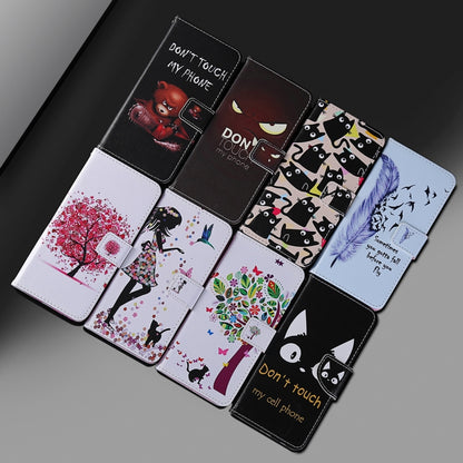 For iPhone 12 / 12 Pro Painting Horizontal Flip Leather Case with Holder & Card Slot & Lanyard(Cat) - iPhone 12 / 12 Pro Cases by buy2fix | Online Shopping UK | buy2fix