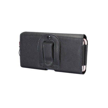 Litchi Texture Vertical Flip Thwartwise PU Leather Case / Waist Bag with Back Splint & Card Slots & 15cm Lanyard for 6.7 inch Phone Universal - Universal Leather Case by buy2fix | Online Shopping UK | buy2fix