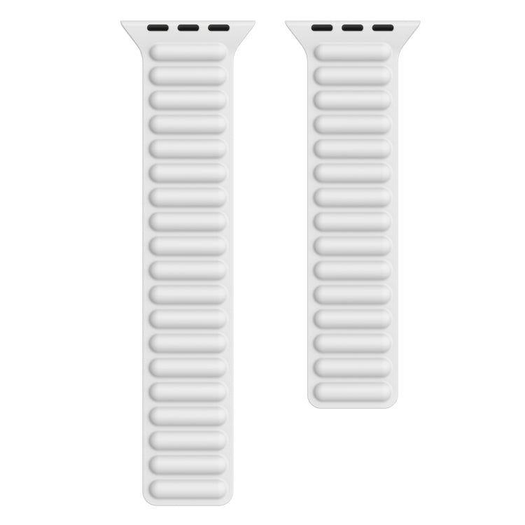 Silicone Magnetic Chain Watch Band For Apple Watch Series 7 41mm / 6 & SE & 5 & 4 40mm / 3 & 2 & 1 38mm(White) by buy2fix