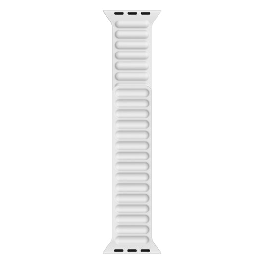Silicone Magnetic Chain Watch Band For Apple Watch Series 7 41mm / 6 & SE & 5 & 4 40mm / 3 & 2 & 1 38mm(White) by buy2fix