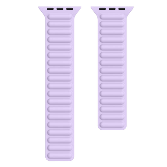Silicone Magnetic Chain Watch Band For Apple Watch Series 7 41mm / 6 & SE & 5 & 4 40mm / 3 & 2 & 1 38mm(Light Purple) - Watch Bands by buy2fix | Online Shopping UK | buy2fix
