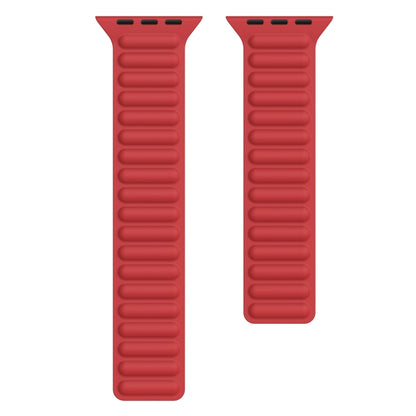 Silicone Magnetic Chain Watch Band For Apple Watch Series 7 45mm / 6 & SE & 5 & 4 44mm / 3 & 2 & 1 42mm(Red) by buy2fix