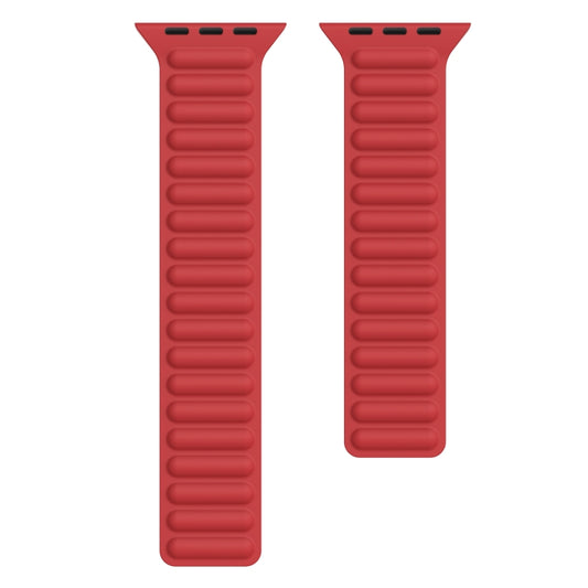 Silicone Magnetic Chain Watch Band For Apple Watch Series 7 45mm / 6 & SE & 5 & 4 44mm / 3 & 2 & 1 42mm(Red) by buy2fix