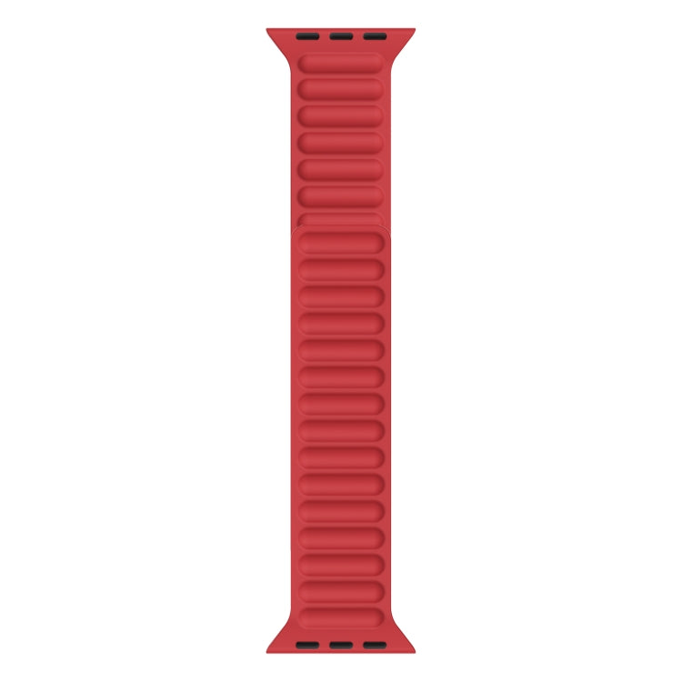 Silicone Magnetic Chain Watch Band For Apple Watch Series 7 45mm / 6 & SE & 5 & 4 44mm / 3 & 2 & 1 42mm(Red) by buy2fix