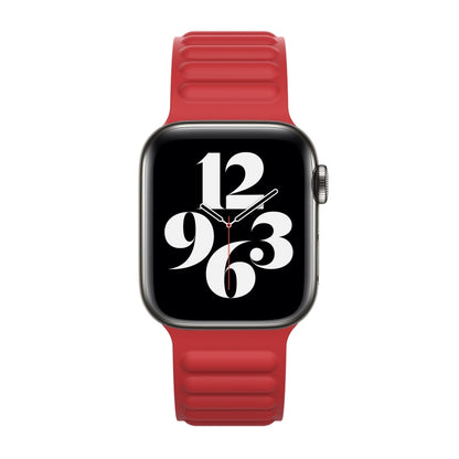 Silicone Magnetic Chain Watch Band For Apple Watch Series 7 45mm / 6 & SE & 5 & 4 44mm / 3 & 2 & 1 42mm(Red) by buy2fix