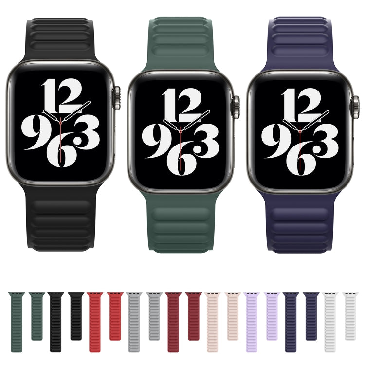 Silicone Magnetic Chain Watch Band For Apple Watch Series 7 45mm / 6 & SE & 5 & 4 44mm / 3 & 2 & 1 42mm(Red) by buy2fix