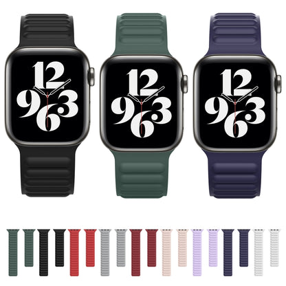 Silicone Magnetic Chain Watch Band For Apple Watch Series 7 45mm / 6 & SE & 5 & 4 44mm / 3 & 2 & 1 42mm(Red) by buy2fix