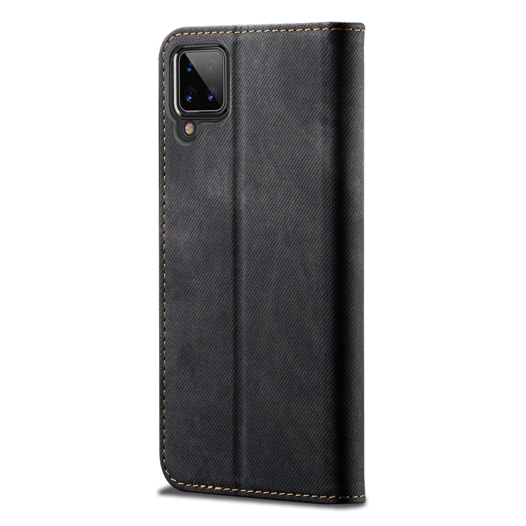 For Samsung Galaxy A12 5G Denim Texture Casual Style Horizontal Flip Leather Case with Holder & Card Slots & Wallet(Black) by buy2fix