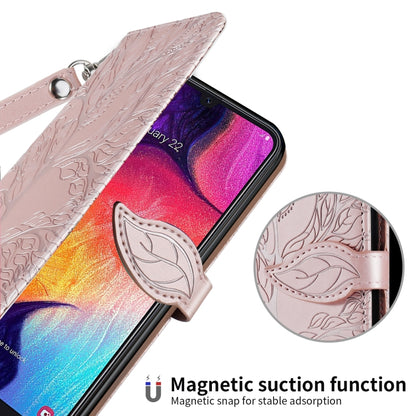 For Samsung Galaxy A20e Life of Tree Embossing Pattern Horizontal Flip Leather Case with Holder & Card Slot & Wallet & Photo Frame & Lanyard(Rose Gold) by buy2fix